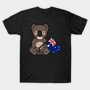 Cute Koala Australian Flag Animal T-Shirt